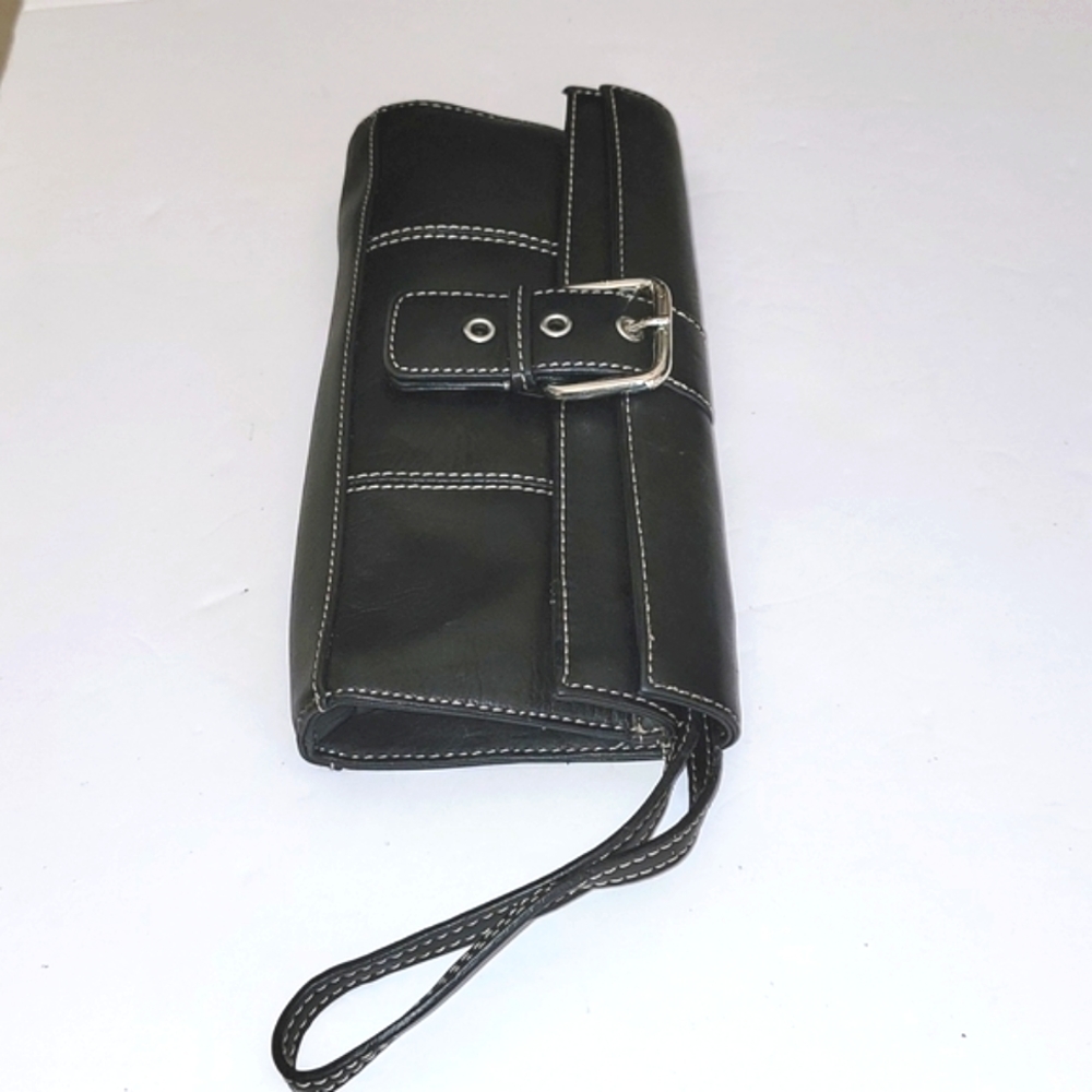 Apostrophe Black Leather Rectangular Wristlet - image 4
